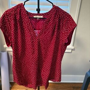 Fun 2 Fun Red and White Polka Dot Blouse